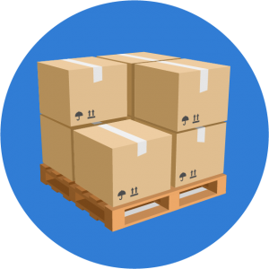 Freight On A Wooden Pallet Icon